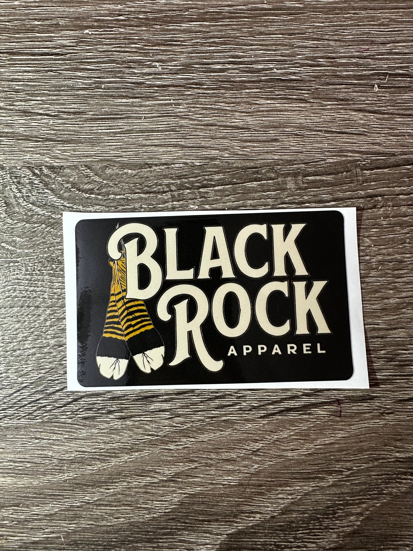 Black Rock Feather Stack Sticker